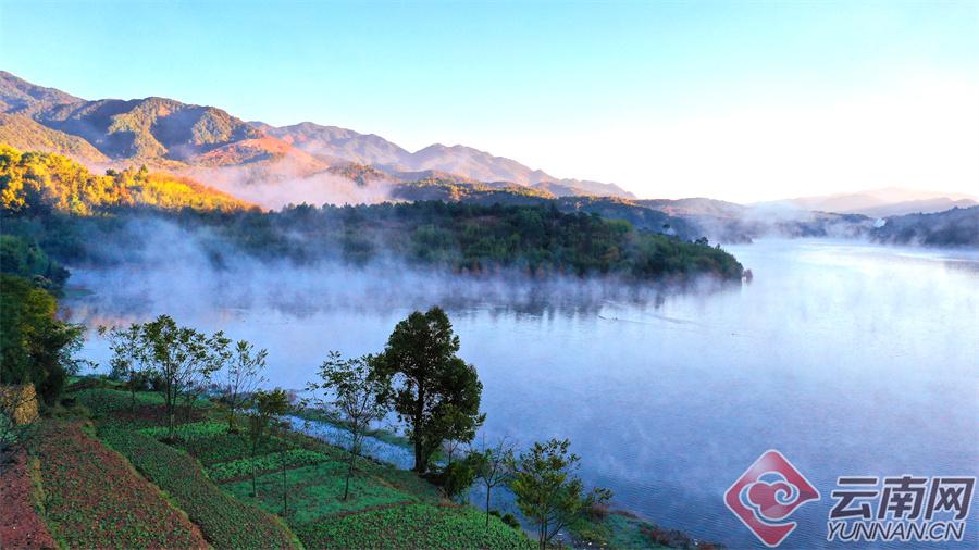 晨曦简约早安海报，大气风格唤醒美好一天