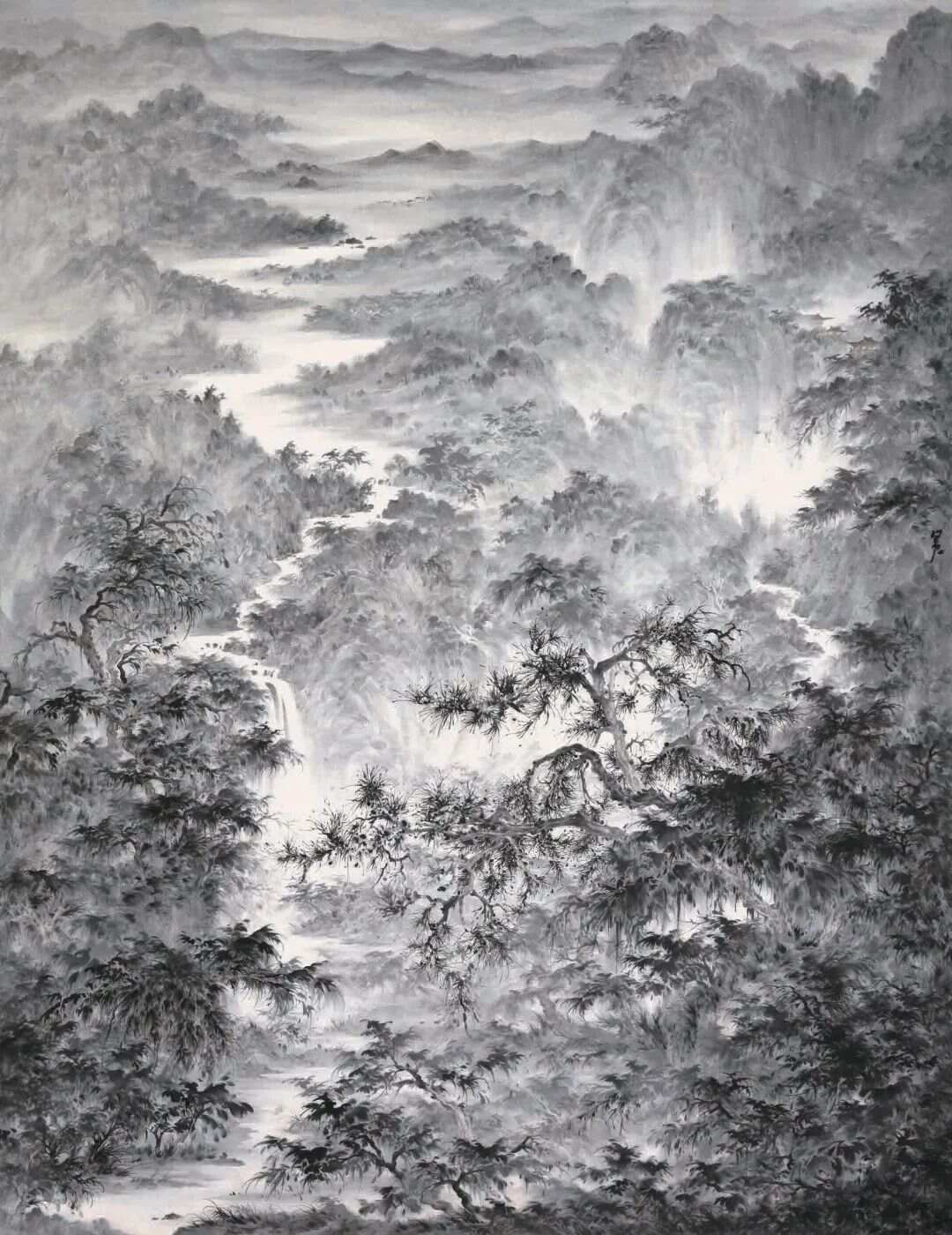 中国国画展览精选山水画作 汇聚历代名家艺术精华